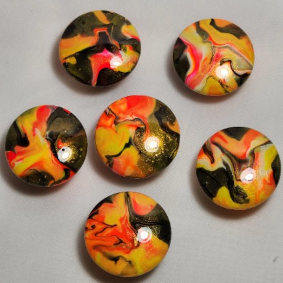 Hand Crafted Painted Decorative Knobs Wooden Door Pulls Kitchen Cabinet Autumn - Picture 1 of 8